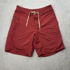Patagonia Men’s Board Shorts Size 33x9 Maroon Wavefarer Swim Trunks